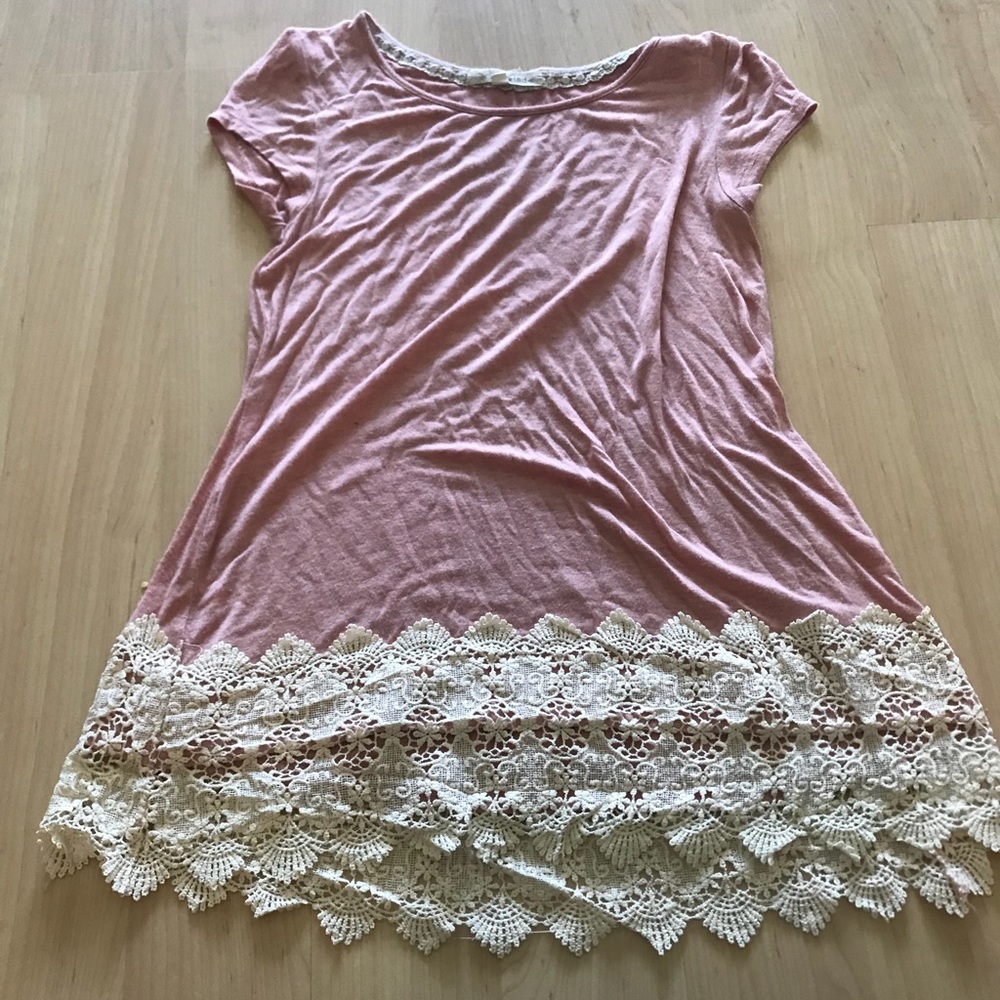 A pink tee